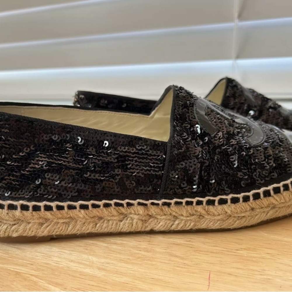 Chanel Black Sequin Espadrilles - Picture 2 of 5